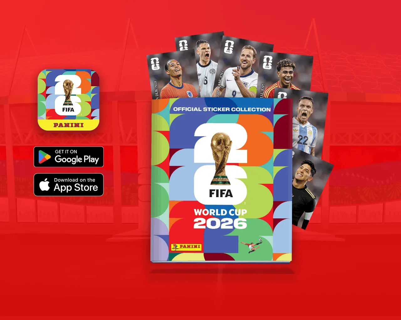 Cajas oficiales de sobres Panini del Mundial 2026