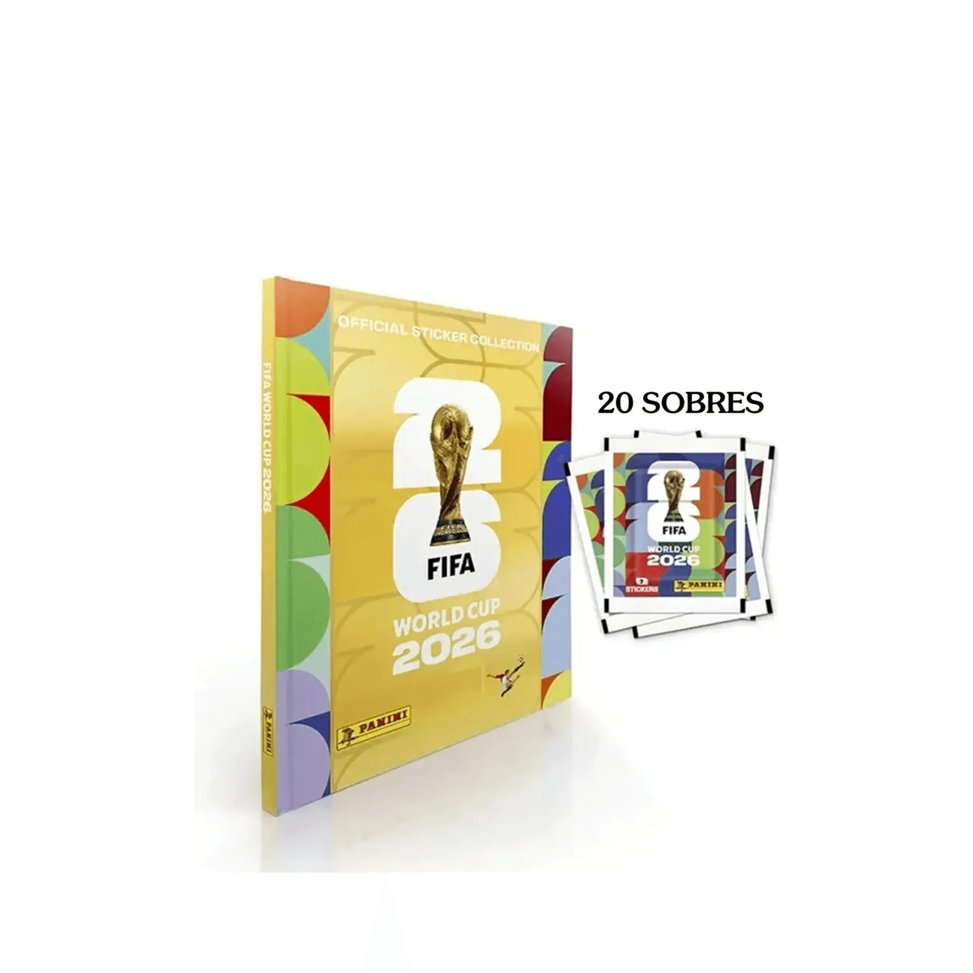 Álbum Mundial FIFA 2026 Gold Tapa Dura + 20 Sobres Panini
